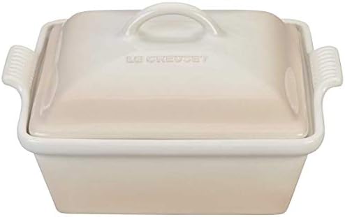 Le Creuset Stoneware Heritage Covered Square Casserole, 2.5 qt. (9"), Meringue