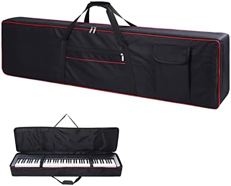 88 Key Keyboard Case Carrying Piano Cover, Keyboard Gig Bag with 2-Pocket Keyboard Bag,600D Durable Oxford Inside Padded Full Coverage Dust for Protect Digital Piano Covers 88 keys
