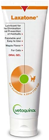 Vetoquinol Laxatone: Oral Hairball Lubricant Gel for Cats – Maple-Flavored, 4.25oz – Lubricant for Helping with Hairball Prevention & Elimination – Natural Furball Digestive Relief Support