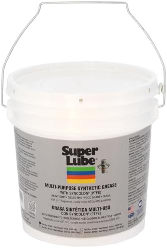 Super Lube 41050 Synthetic Grease (NLGI 2), 5 lb Pail, Translucent White