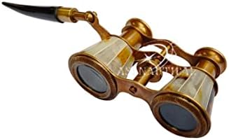 2.5 Inches Opera Glasses Binoculars For Adults With Handle- Captain'S Mother Of Pearl Solid Brass Opera Glasses Binoculars-Pocket Size Handel Binoculars For Kids, Bird Watching, Hunting