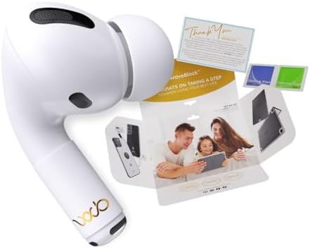 EMF Protection Sticker for AirPods Pro, 2-Pack - Scientifically Backed Patented Lab-Tested 5G-Shield EMF Reduction Sticker, USA Made, Protect Yourself & Loved Ones, WaveBlock AirPods Pro 2nd/3rd/4th