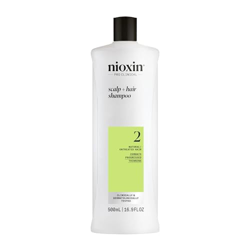 Nioxin System 2 Scalp + Hair Thickening Shampoo For Natural Hair with Progressed Thinning Boost Hair Density with Niacinamide & Biotin