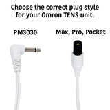TENS Lead Wires Compatible with Omron Electrotherapy Devices with Snap Connectors. Replacement Lead Wires Compatible with Omron TENS Units: Max, Pro, Pocket. Discount TENS Brand.