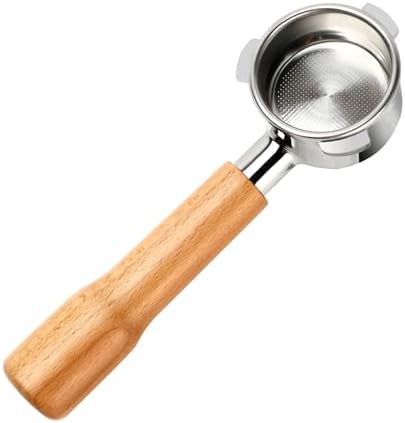 54mm Bottomless Portafilter Breville 3 Ears with Filter Stainless Basket and Solid Wood Handle, Bottomless Portafilter 54mm Compatible with Breville Espresso Machine, Coffee Accessories