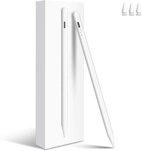 Stylus Pen for iPad, 13 mins Fast Charge for Apple iPad Pencil with Palm Rejection, Tilt Sensitivity, Work for 2018-2024 iPad Air 3/4/5/M2, iPad Mini 5/6, iPad 6/7/8/9/10, iPad Pro 11"/12.9"/M4