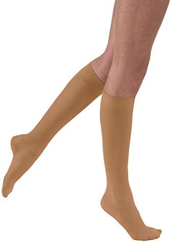 JOBST 119122 BSN Medical UltraSheer Compression Stocking, Knee High, 20-30mmHg, Closed Toe, Sun Bronze, Large, Pair