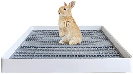 PODOO Rabbit Large Litter Box, Guinea Pig Training Pan Cage with Toilet Tray, Ideal for Rats, Hamsters, Ferret, Bunny Small and Medium Animals, 22x18x3 Inches (Large)