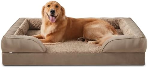 INVENHO Orthopedic Dog Beds Large Sized Dog, XL Washable Dog Sofa Bed Large, Egg-Crate Foam Dog Couch Bed with Washable Removable Cover, Waterproof Lining and Nonskid Bottom