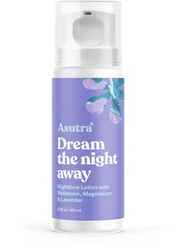ASUTRA Melatonin Lotion with Magnesium, 100 mL - with Sweet Almond Oil, Shea Butter and Lavender Essential Oil Aromatherapy