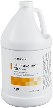 McKesson Multi-Enzymatic Cleanser for Surgical Instruments & General Healthcare Equipment, 1 Gallon [Pack of 1] Fresh Mint