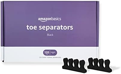 Amazon Basics Toe Separators, Black, Solid, 120 Count, Large