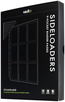 Vault X Sideloaders - 9-Pocket A4 Trading Card Binder Pages Storage Wallet - Double-Sided Side-Loading Pockets for 900 Card Capacity for TCG CCG (50 Pages)