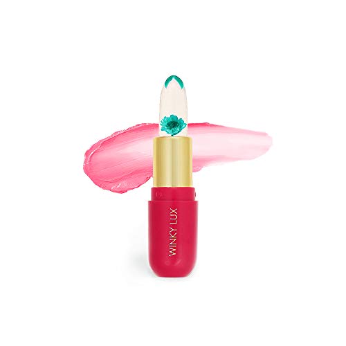 Winky Lux Flower Balm, pH Lip Balm, Color Changing Lipstick and Tinted Lip Balm Stain, Vegan & Cruelty Free Lip Balm, Hydrate & Plump, Sheer Pink Lipstick, Blue Flower