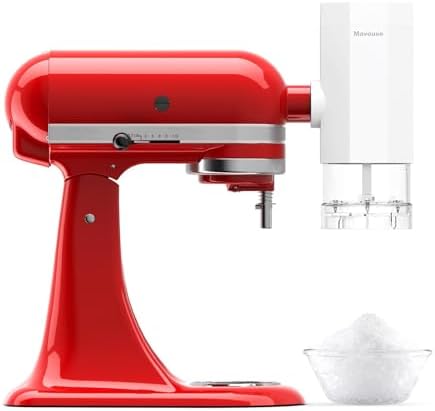 Shave Ice Attachment for Kitchenaid Stand Mixer, Snow Cone Shaved Ice Machine, with Coarse and Fine Blades, 8 Ice Molds