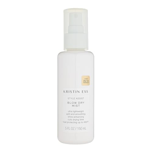 Kristin Ess Heat Protection Blow Dry Spray for Hair - Frizz Control + Anti-Humidity - Thermal Heat Protectant & Blowout Spray 450 Degrees - Adds Shine, Smooths, & Anti-Frizz - Pear Fragrance