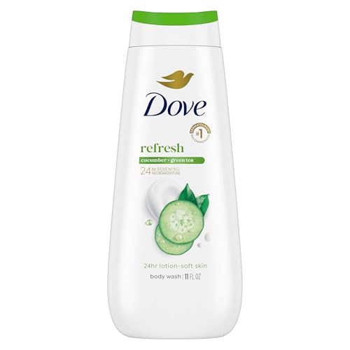 Dove Body Wash 12 Ounce Go Fresh Cucumber & Green Tea (354ml) (3 Pack)