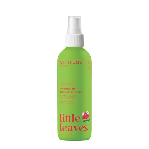 ATTITUDE Rinse-free Hair Detangler Spray for Kids, EWG Verified Leave In Product, Plant- and Mineral-Based Ingredients, Vegan, Watermelon & Coco, 8 Fl Oz