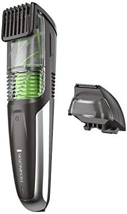 Remington Vacuum Beard Trimmer,13 Length and Style Settings with Adjustable Length Comb (2-18mm),Vacuum Trimmer for Beard, Mustache, and Stubble, Rechargeable Lithium Power, Washable, Removable Blades