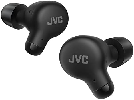 JVC New Marshmallow True Wireless Earbuds Headphones, Long Battery Life (up to 28 Hours), Sound with Neodymium Magnet Driver, Including Memory Foam Earpieces - HAA18TB (Black), Compact
