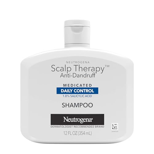 Neutrogena Scalp Therapy Anti-Dandruff Shampoo Daily Control, 1.8% salicylic acid, with fragrance of warm vanilla & toasted coconut notes, 12 fl oz