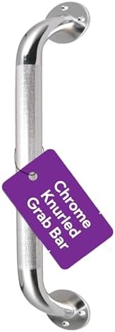 32 Inch Grab Bars for Bathtubs and Showers - Chrome Knurled Bathroom Safety Rail Handle - Non Slip Textured Grip Handicap Grab Bar for Seniors, 250 lbs Weight Support Capacity