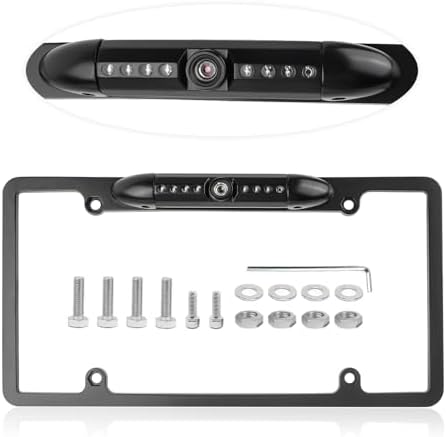 License Plate Backup Camera,HD Night Vision Reverse Camera with 8 LED,170°Wide Angle IP67 Waterproof Car Rear View Camera Fits Car Truck SUV RV with US License Plates