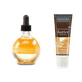 Cuccio Naturale Luxury Spa Hydration Essentials Set - Provides Nourishing Hydration - Soothes And Softens The Skin - Delivers A Relaxing Feeling - Milk And Honey - 2 Pc Body Butter And Cuticle Oil