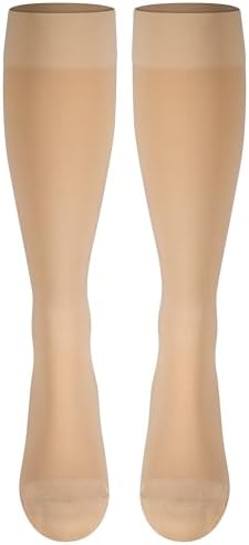 NuVein Medical Compression Stockings, 20-30 mmHg Support for Women & Men, Knee Length, Closed Toe, Beige, 2X-Large