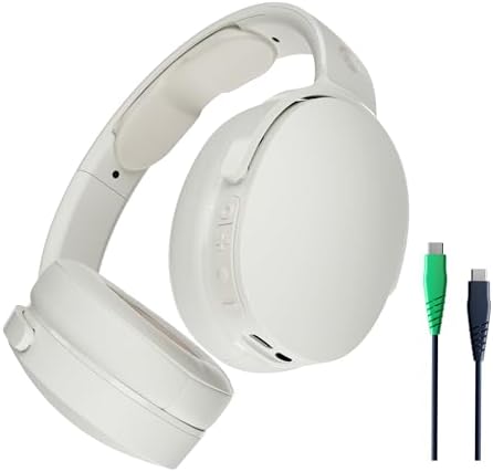 Skullcandy Hesh Evo Wireless Headphones with Charging Cable, 36 Hr Battery, Microphone, Works with iPhone Android and Bluetooth Devices - Bone