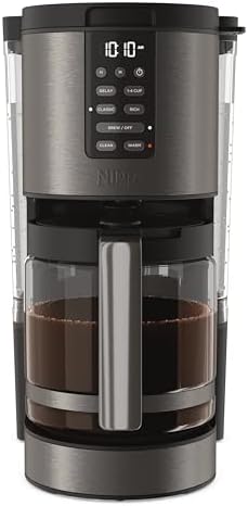 Ninja Programmable XL 14-Cup Coffee Maker PRO, 14-Cup Glass Carafe, Freshness Timer, with Permanent Filter, Black Stainless Steel, DCM201BK