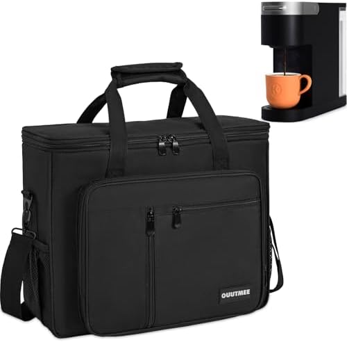 Coffee Maker Carrying Bag Compatible with Keurig K-Slim/K-Express/K-Iced/Ninja PB051/PB041ST, Single Serve Coffee Brewer Portable Storage Bag with Extra Pockets, Storage Tote Case