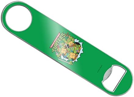 Teenage Mutant Ninja Turtles Group Retro Stainless Steel Vinyl Covered Flat Bartender Speed Bar Bottle Opener