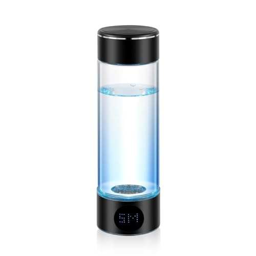 Hydrogen Water Bottle,Rechargeable Hydrogen Water Generator with 5Min Quick Electrolysis,Portable Hydrogen Water Ionizer Machine (Black)