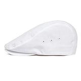 JANGOUL Men Ivy Cap Cotton Twill Newsboy Flat Cap (White, 7 5/8)