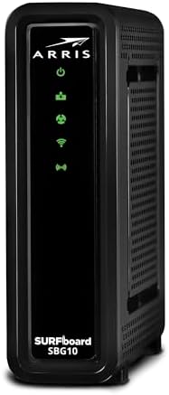 ARRIS (SBG10) - Cable Modem Router Combo - Fast DOCSIS 3.0 16 x 4 Gigabit & AC1600 WiFi, For Comcast Xfinity, Cox, Spectrum, 400 Mbps Max Internet Speeds