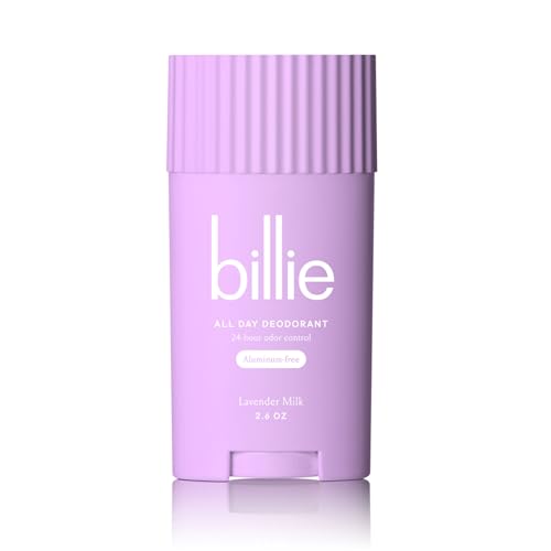 Billie All Day Deodorant, 24-hour Odor Protection, Aluminum-Free, Lavender Milk, 2.6oz