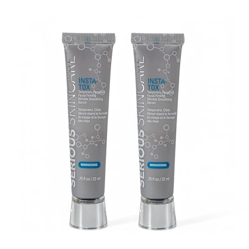 Serious Skincare INSTA-TOX Instant Wrinkle Smoothing Serum - Improves appearance of Fine Lines & Wrinkles - Temporary Skin Tightener - Instant Line Filler - Two .75 Fl Oz Tubes (2Pack)