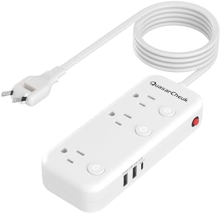 2 Prong Power Strip, 2 Prong to 3 Prong Outlet Adapter, 2 Prong Extension Cord with USB-C, 6 Outlets & 3 USB, 3 Prong Adapter 5ft, for Polarized Two Prong Outlet, Wall Mount, Non-Grounded, Old House