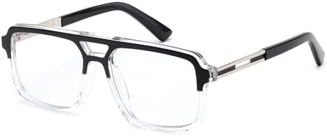 FEISEDY Retro Aviator Blue Light Glasses for Men Women Square Frame Computer Reading/TV/Phones Glasses B0209