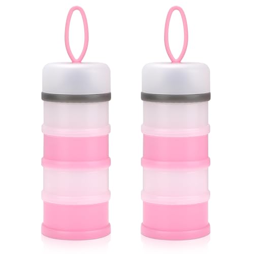 Accmor 2 Pack Baby Formula Dispenser On The Go, Stackable Formula Dispenser Formula Container to Go, Non-Spill Portable Milk Powder Kids Snack Storage Container, BPA Free