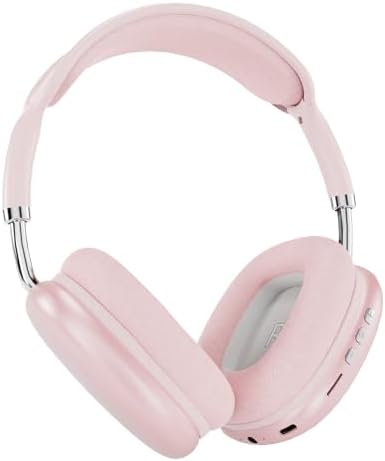 Wireless Bluetooth Over Ear Headphones Up to 28H Battery Life Headset with Microphone Gym Overhead Headphones Compatible with iOS & Android Mobile Phones, Computers, Laptop (Pink)
