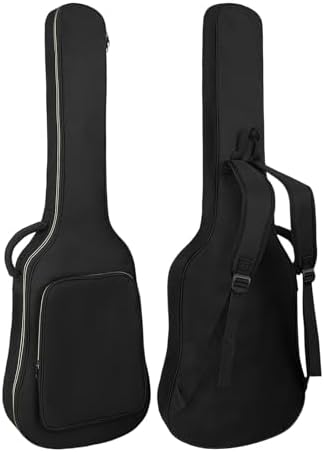 Electric Guitar Bag, Electric Guitar Gig Bag 0.35 Inch Thick Padding Backpack Soft Electric Guitar Bag Dual Adjustable Shoulder Strap Pocket & Back Hanger Loop Black