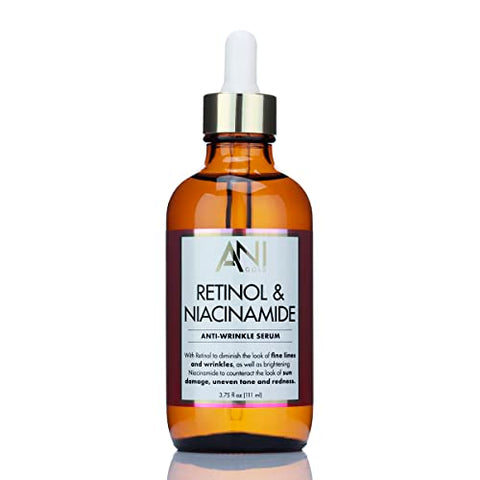 Anigold Retinol + Niacinamide Facial Serum Anti Aging Moisturizer Skin Care Booster For Face, Retinol Skincare Serum Reduces Appearance Of Wrinkles, Age Spots, & Fine Lines, Large 3.75 Fl Oz