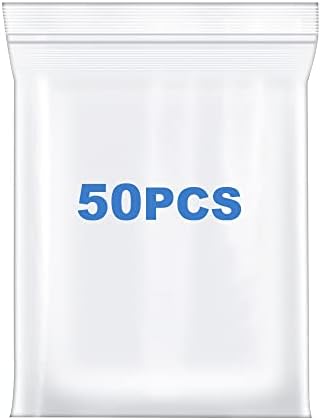 50 PCS 10" x 13" Clear Thick 4 Mil Zip Poly Lock Plastic Bags Reclosable Zip Seal Bags Heavy-Duty Seed Food Storage Zipper Bag