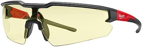 Milwaukee Anti-Scratch Safety Glasses Yellow Lens Black/Red Frame - Case Of: 1;