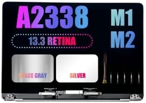 A2338 Screen Replacement for M1 M2 MacBook Pro Retina 13"" A2338 LCD Screen EMC 3578 MYD83 MYD92 MYDA2 MYDC2 Full LCD LED Screen Display Assembly (Space Gray)