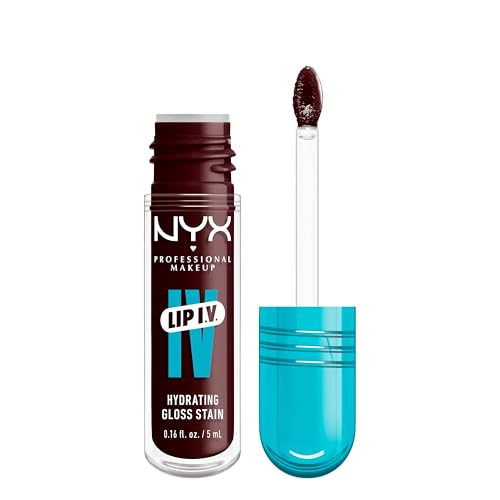NYX PROFESSIONAL MAKEUP Lip IV Hydrating Glossy Lip Stain with 12HR Hydration - Water Bout Wine (Red)
