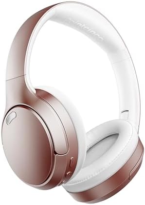 Bluetooth Headphones, Wireless Over Ear Headphones with HiFi Stereo Microphone, Foldable Lightweight On Ear 5.4 Headphones with Deep Bass for Cellphone/Travel/Office/Home(Rosen Gold)