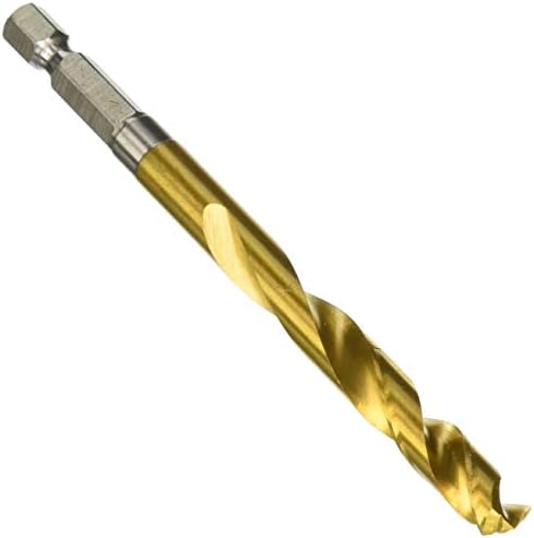 Milwaukee 48-89-4617 Impact Drill Bit, 5/16 in Dia, 4.37 in OAL, Twist Flute, 1/4 in Dia Shank, Hex Shank Titanium-Coated